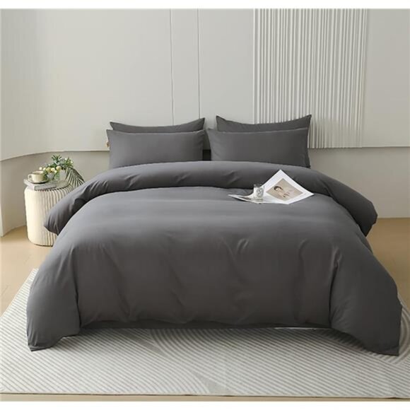 Dark Grey Comforter Set - Full Size Deep Comforter Quilt for Teen Boys - Picture 8 of 14